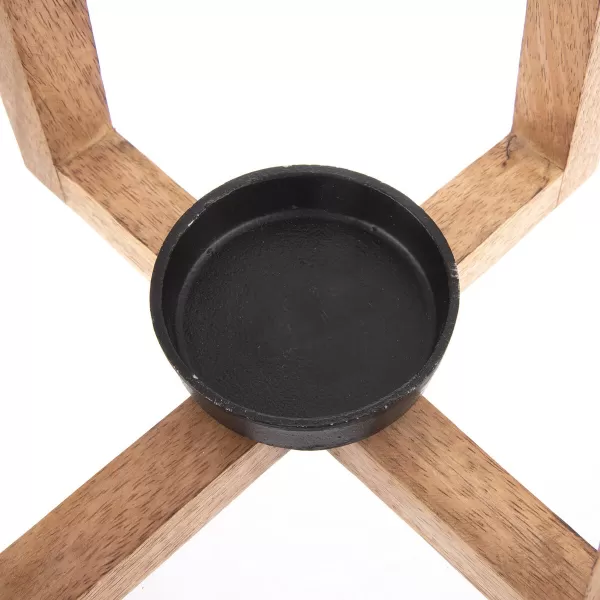 Svícen dřevo/kov MANGO otevřený v. 44 cm