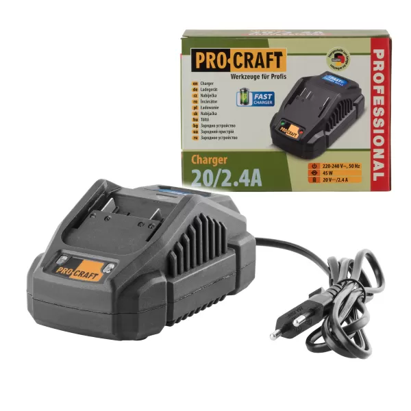 PROCRAFT Nabíječka pro 20V Li-ion 20/2.4A rychlé nabíjení