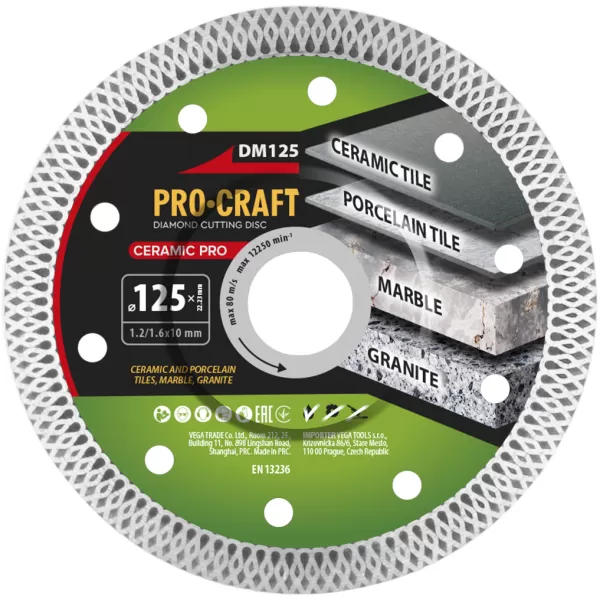 Diamantový řezný kotouč Ceramic PRO Procraft DM125