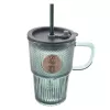 Hrnek sklo/UH víčko+brčko VERDE 0,46 l