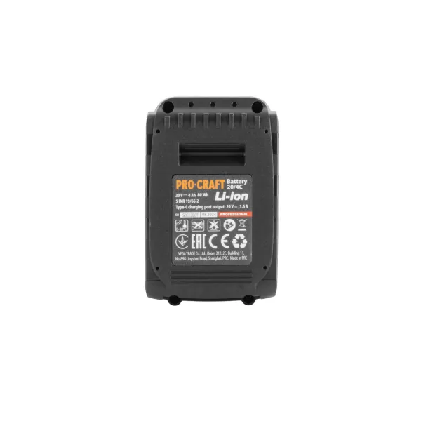 PROCRAFT Baterie akumulátorová 20V Li-ion, 4000mAh USB Type C 20/4C
