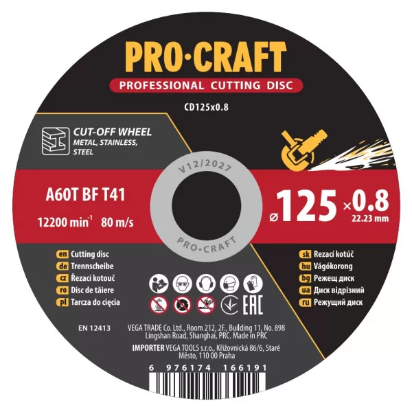 Řezný kotouč Procraft CD125x0.8