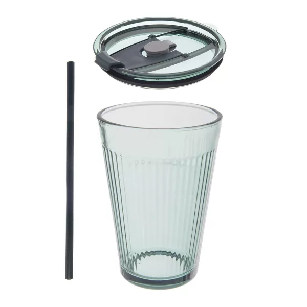 Sklenice+UH víčko a brčko VERDE 0,46 l, 1 ks