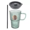 Hrnek sklo/UH víčko+brčko VERDE 0,46 l