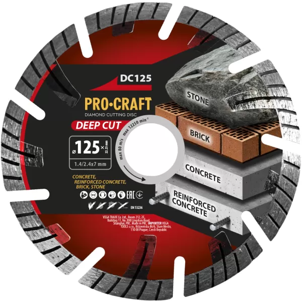 Diamantový řezný kotouč Deep Cut Procraft DC125