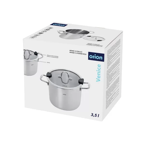Hrnec nerez VENICE 3,5 l poklice sklo
