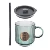 Hrnek sklo/UH víčko+brčko VERDE 0,35 l