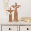 Anděl dřevo MANGO srdce kov v. 42,5 cm