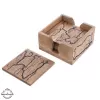 Podtácek dřevo MANGO electric 11,5x11,5 cm+stojan 6 ks