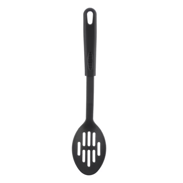 Naběračka lžíce termoplast PBT děrovaná BLACKLINE 30,5x6,6 cm