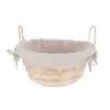 Košík bambus/bavlna pr. 21,5 cm, v. 14 cm