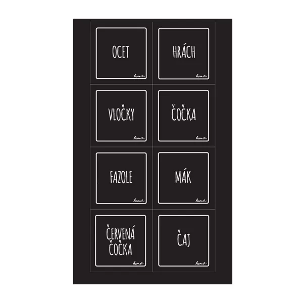 Samolepky na dózy BLACK čtverec 24 CZ