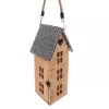 Svícen dřevo/kov MANGO domek v. 36 cm