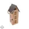Svícen dřevo/kov MANGO domek v. 36 cm