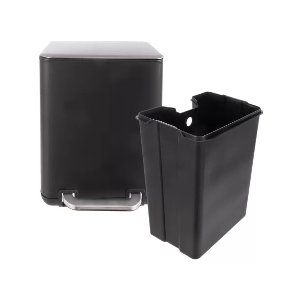 Koš odp. nerez/UH s pedálem Exclusive BLACK 6 l