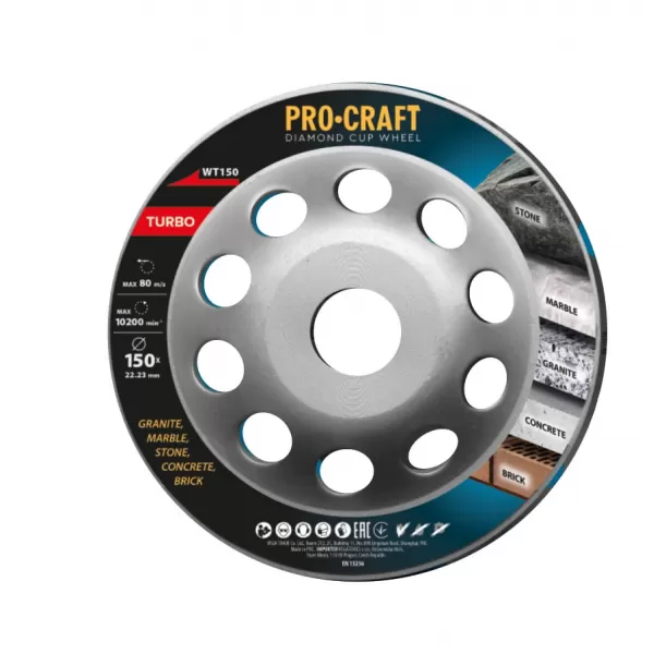 Diamantový brusný kotouč (hrncový) Procraft WT150 Turbo