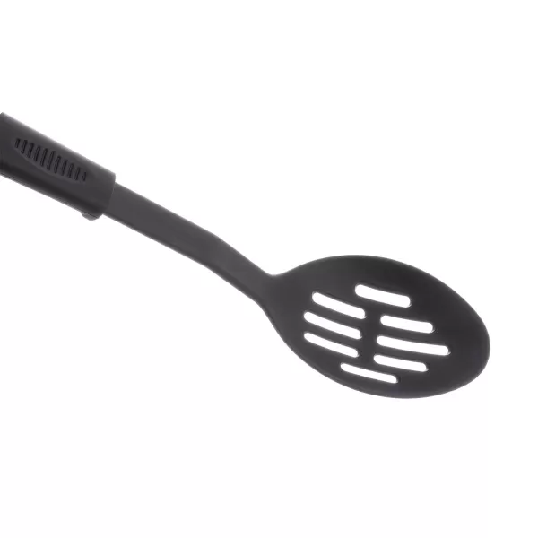 Naběračka lžíce termoplast PBT děrovaná BLACKLINE 30,5x6,6 cm