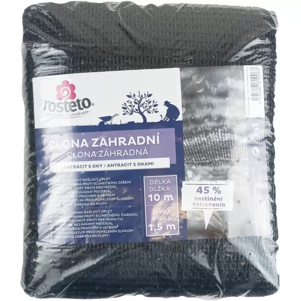 Clona zahradní 45% Rosteto - 10x1,5 m role antracit s oky