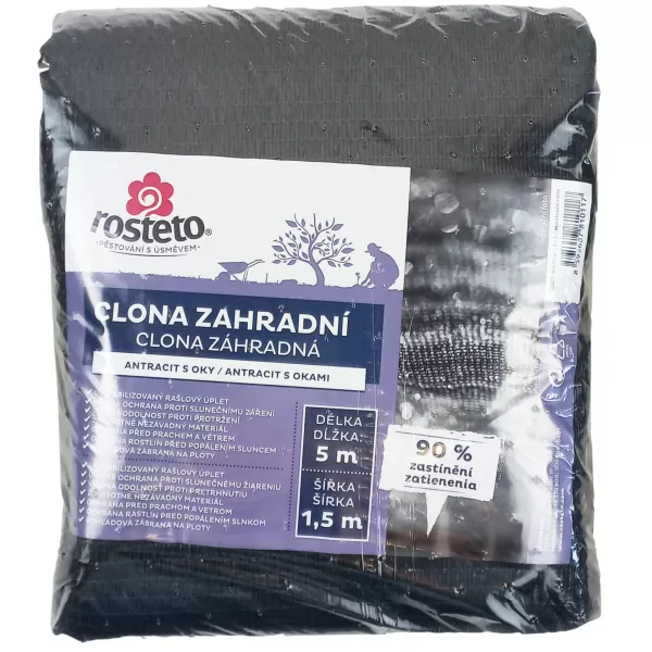Clona zahradní 90% Rosteto - 5x1,5 m role antracit s oky