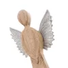 Anděl dřevo MANGO křídla kov v. 42,5 cm