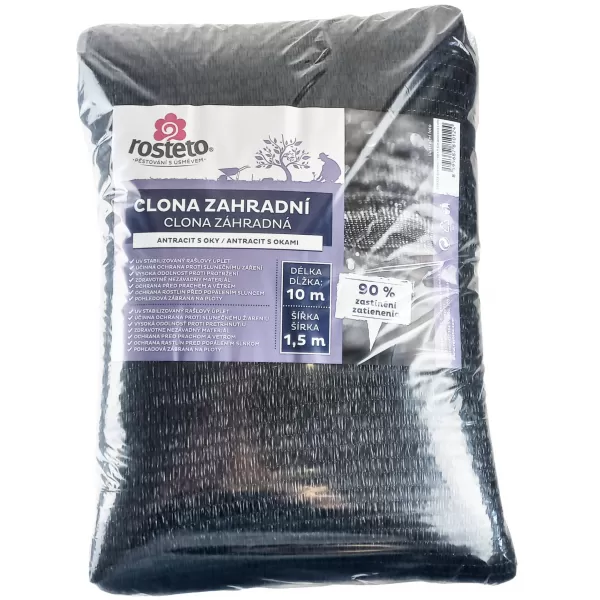 Clona zahradní 90% Rosteto - 10x1,5 m role antracit s oky