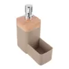 Dávkovač saponátu UH BEIGE Wooden s organizérem 0,38 l hnědá