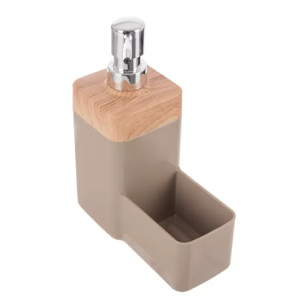 Dávkovač saponátu UH BEIGE Wooden s organizérem 0,38 l hnědá