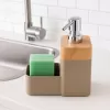 Dávkovač saponátu UH BEIGE Wooden s organizérem 0,38 l hnědá