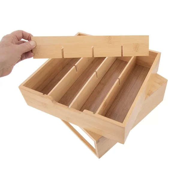 Box-zásobník bambus univerzální 31,5x30x10 cm