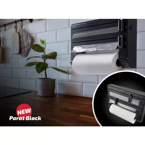Nástěnný držák rolí Parat Black LEIFHEIT 25794