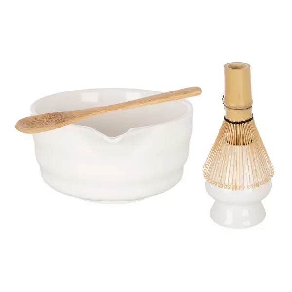 Matcha tea porcelán/bambus set