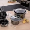 Hrnec smalt METALIC Lem 5 l poklice sklo