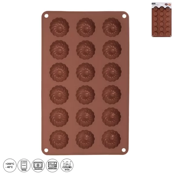 Forma silikon mini věnečky 18 hnědá