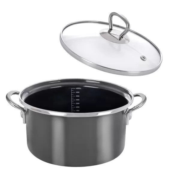 Kastrol smalt METALIC Lem 4,5 l poklice sklo