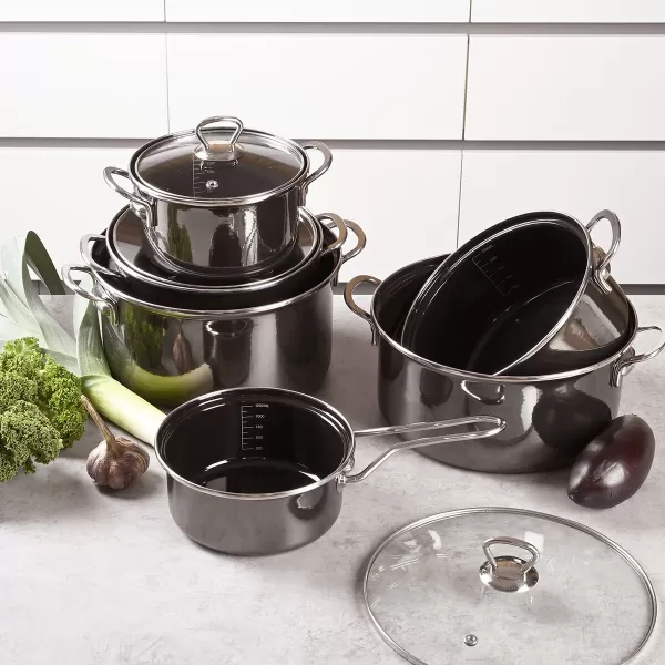 Kastrol smalt METALIC Lem 2,5 l poklice sklo