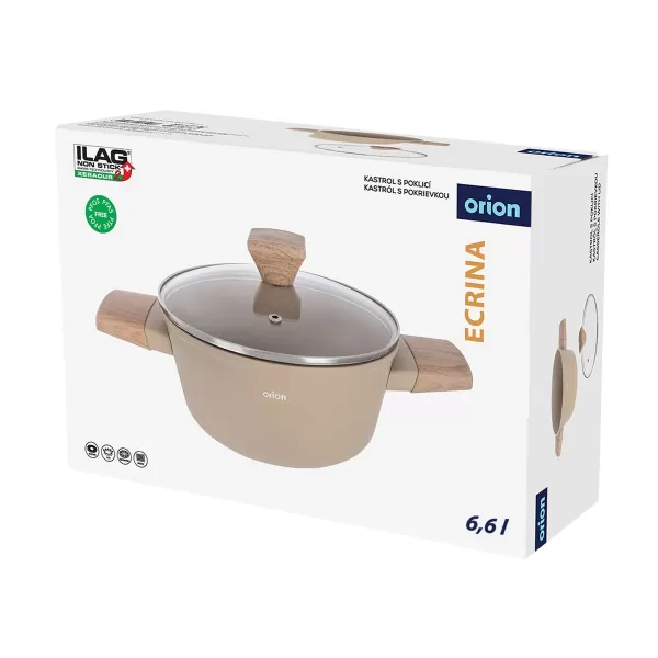 Kastrol ECRINA 6,6 l poklice sklo