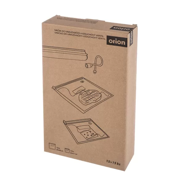 Sáček nylon do vakuovačky potr. 30 ks mix+vzd. ventil