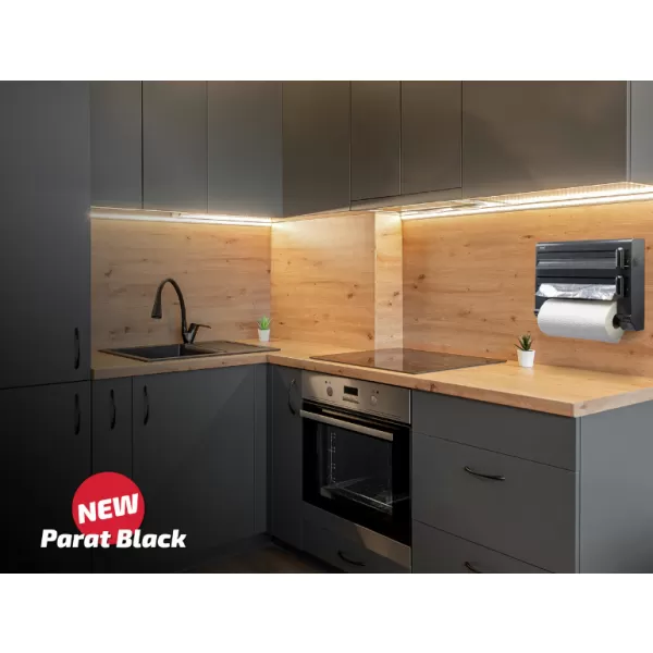 Nástěnný držák rolí Parat Black LEIFHEIT 25794