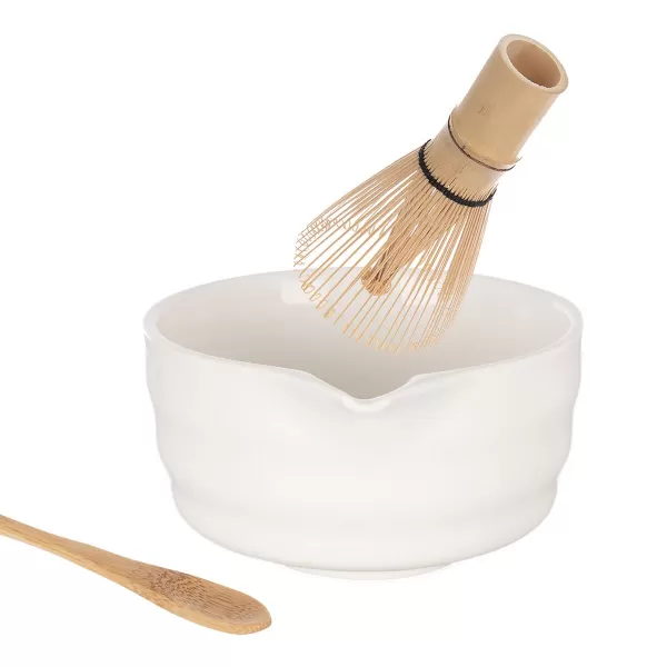 Matcha tea porcelán/bambus set