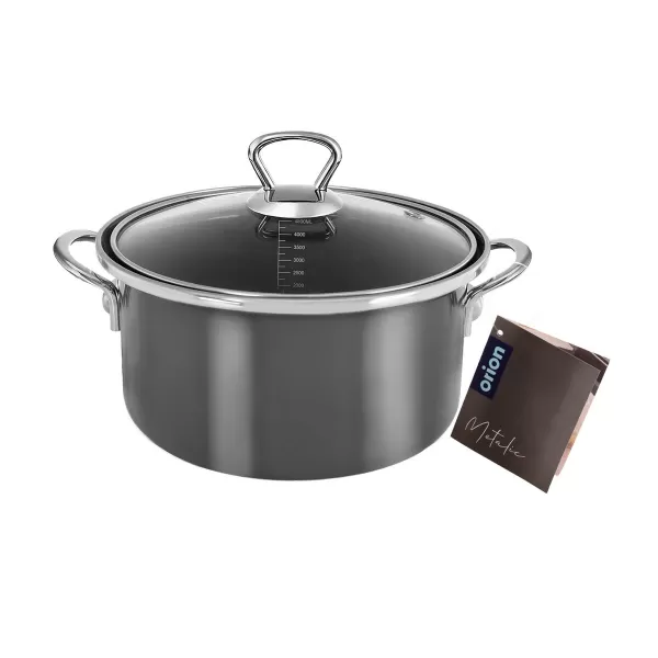Kastrol smalt METALIC Lem 4,5 l poklice sklo