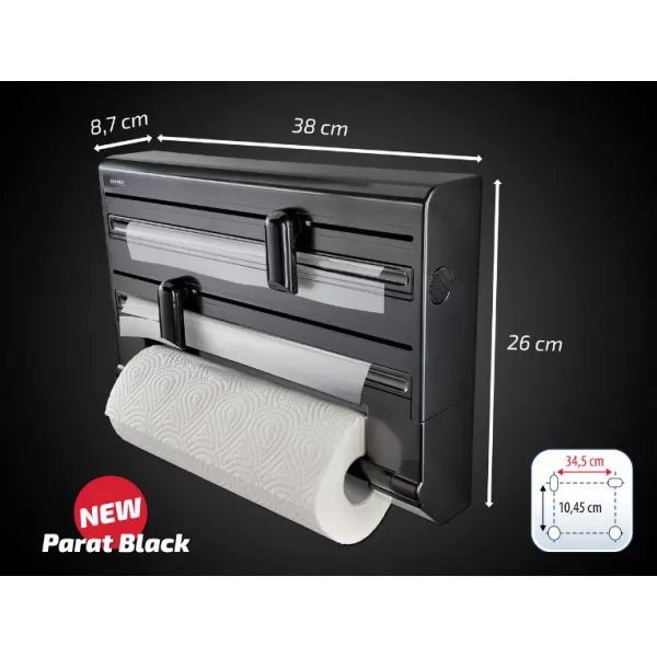 Nástěnný držák rolí Parat Black LEIFHEIT 25794