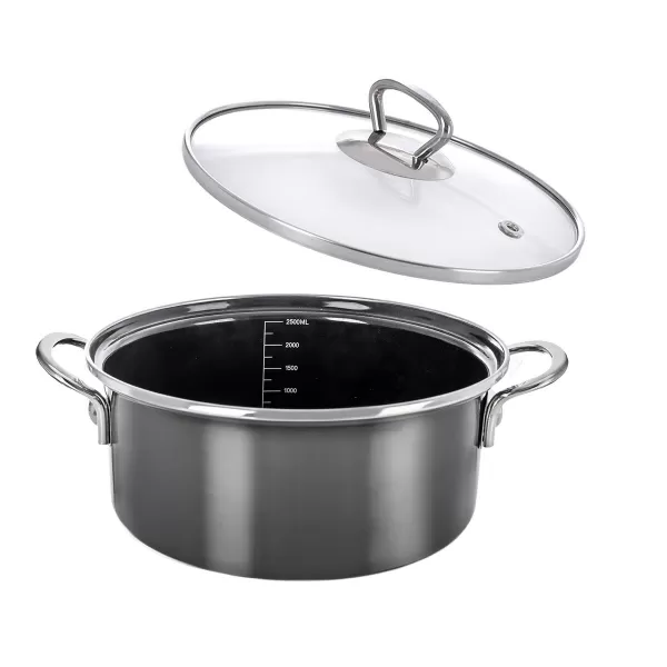 Kastrol smalt METALIC Lem 2,5 l poklice sklo