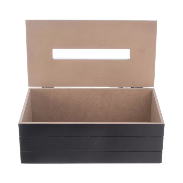 Box dřevo na papírové kapesníky černá