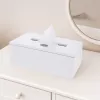 Box dřevo na papírové kapesníky bílá