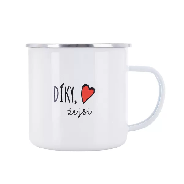 Hrnek smalt Díky, že jsi 0,57 l, pr. 9,7 cm