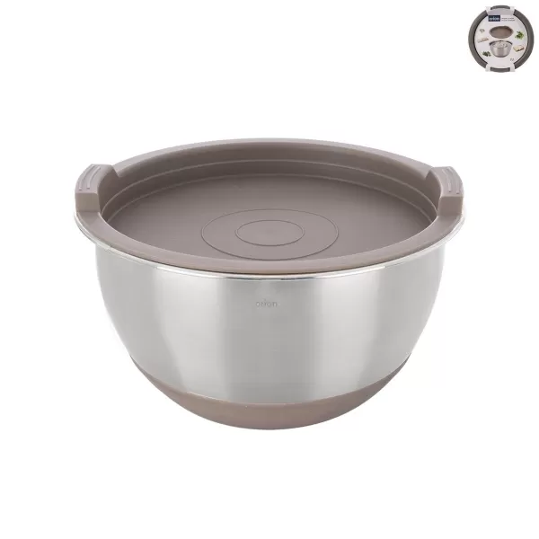 Miska nerez+UH víko BEIGE pr. 15,7 cm