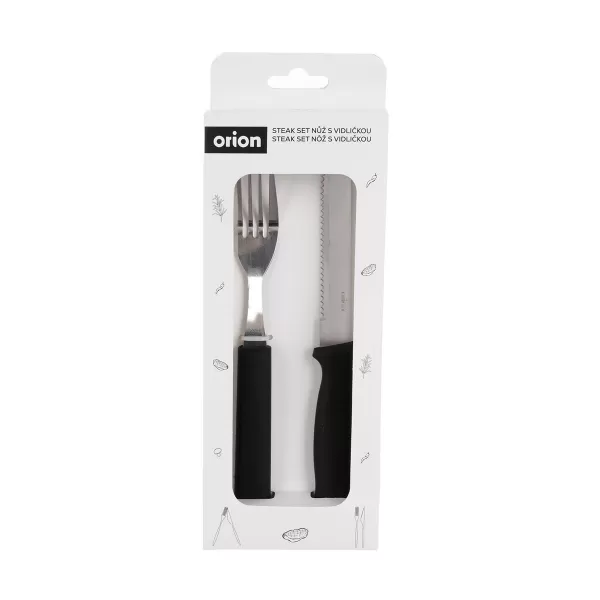 Steak set nůž+vidlička nerez/UH černá