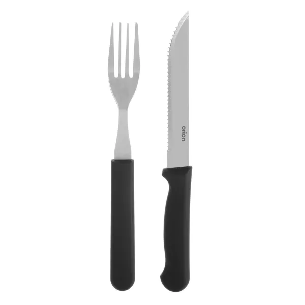 Steak set nůž+vidlička nerez/UH černá