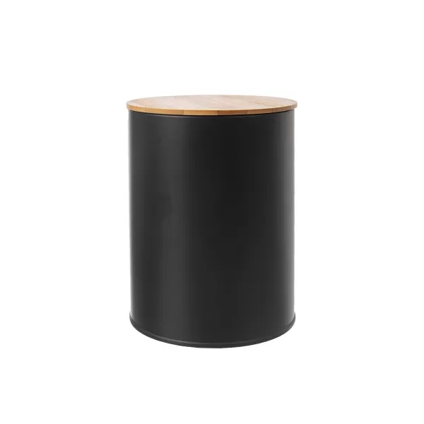 Dóza plech/bambus pr. 9,5 cm BLACK