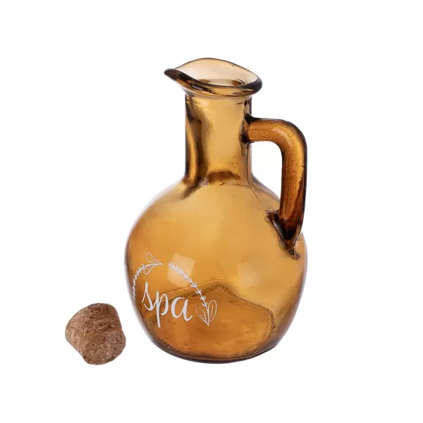 Lahvička hnědé sklo/korek zátka SPA 180 ml